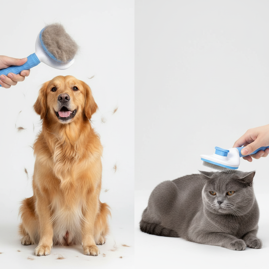 Fur Relief™ One-Click Self-Cleaning Pet Brush for Effortless Grooming