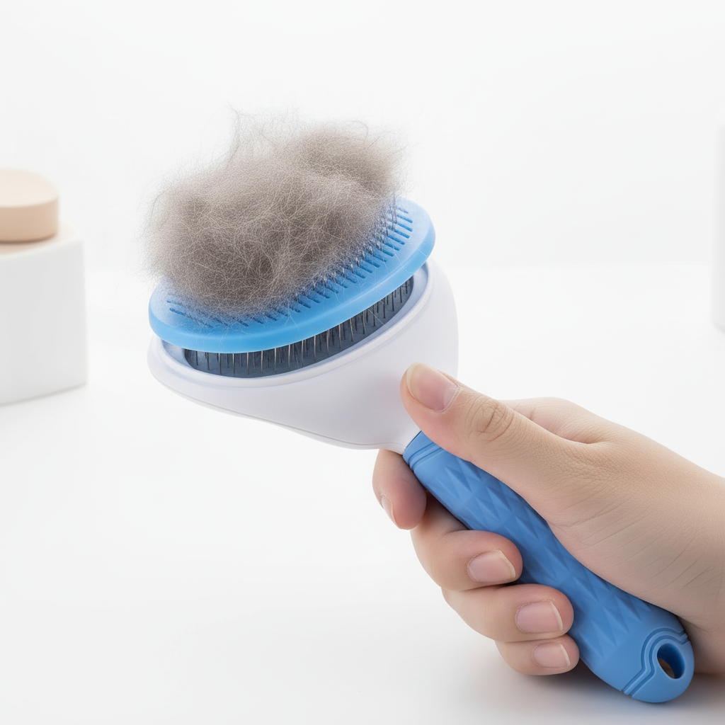 Fur Relief™ One-Click Self-Cleaning Pet Brush for Effortless Grooming